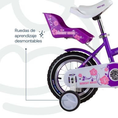 BICICLETA INFANTIL QUEEN ARO 12 MORADA BEBESIT - 7