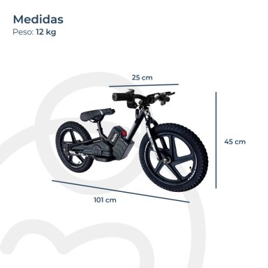 BICICLETA ELÉCTRICA BEBESIT ARO 12 BERIDE NEGRA - 5