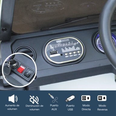 AUTO A BATERIA CAMIONETA RENEGADE NEGRA BEBESIT - 3