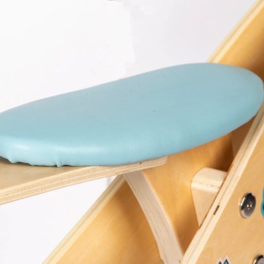 BICICLETA DE EQUILIBRIO APRENDIZAJE MADERA ROBOT CELESTE BEBESIT - 7