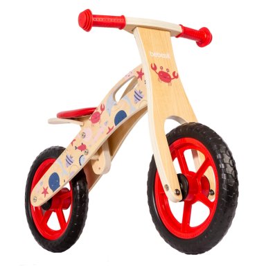 BICICLETA DE EQUILIBRIO APRENDIZAJE MADERA OCE ANO ROJO BEBESIT - 1