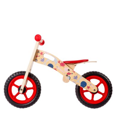 BICICLETA DE EQUILIBRIO APRENDIZAJE MADERA OCE ANO ROJO BEBESIT - 3