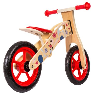 BICICLETA DE EQUILIBRIO APRENDIZAJE MADERA OCE ANO ROJO BEBESIT - 4