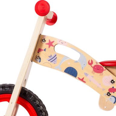 BICICLETA DE EQUILIBRIO APRENDIZAJE MADERA OCE ANO ROJO BEBESIT - 5