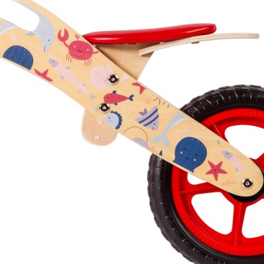 BICICLETA DE EQUILIBRIO APRENDIZAJE MADERA OCE ANO ROJO BEBESIT - 6