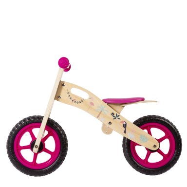 BICICLETA DE EQUILIBRIO APRENDIZAJE MADERA FLAMENCO ROSA BEBESIT - 3