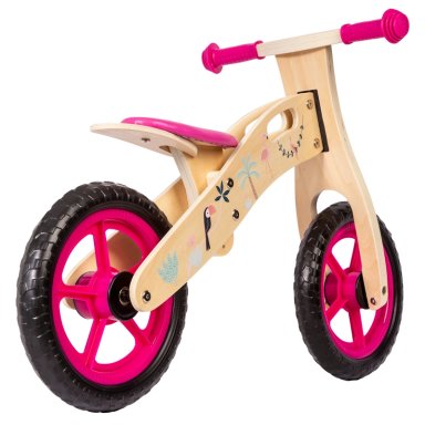 BICICLETA DE EQUILIBRIO APRENDIZAJE MADERA FLAMENCO ROSA BEBESIT - 4