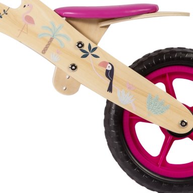 BICICLETA DE EQUILIBRIO APRENDIZAJE MADERA FLAMENCO ROSA BEBESIT - 6
