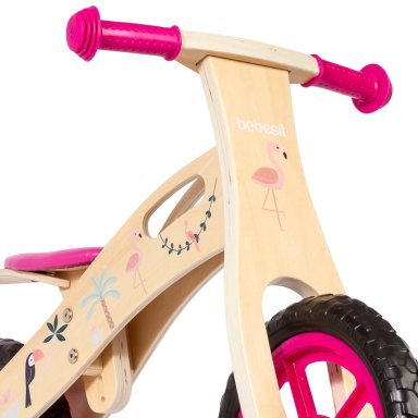 BICICLETA DE EQUILIBRIO APRENDIZAJE MADERA FLAMENCO ROSA BEBESIT - 7