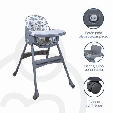 SILLA COMER BEBESIT STEPS GRIS - 7