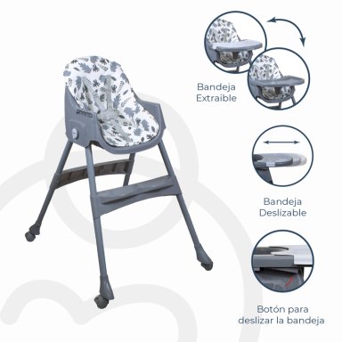 SILLA COMER BEBESIT STEPS GRIS - 8