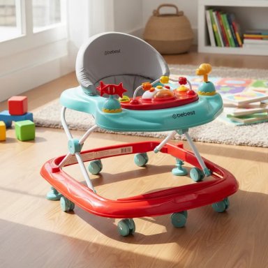 ANDADOR BEBESIT MUSICAL AIRBUS ROJO CELESTE - 2