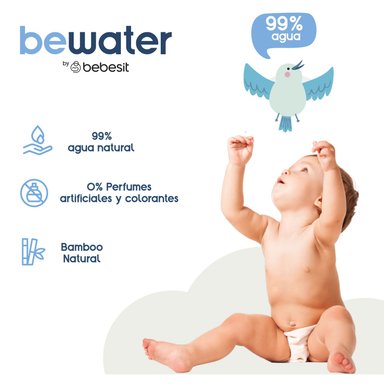 WIPES TOALLAS HÚMEDAS BEWATER BEBESIT - CAJA 12X60 UNIDADES - 3