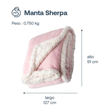 MANTA BEBESIT SHERPA ROSA BEBE HIPOALERGÉNICA 91X127 CM - 7