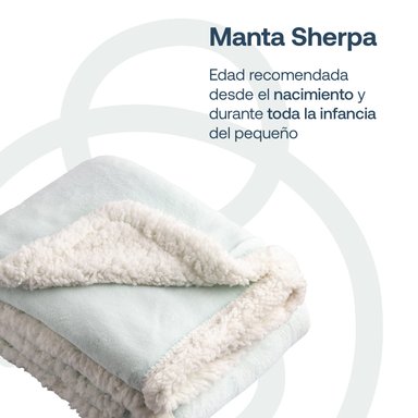 MANTA BEBESIT SHERPA CELESTE BEBE HIPOALERGÉNICA 91X127 CM - 2