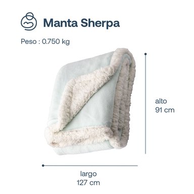 MANTA BEBESIT SHERPA CELESTE BEBE HIPOALERGÉNICA 91X127 CM - 7