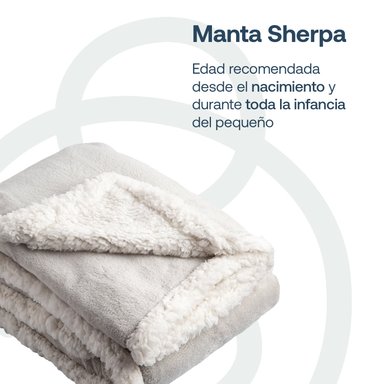 MANTA BEBESIT SHERPA GRIS BEBE HIPOALERGÉNICA 91X127 CM - 2