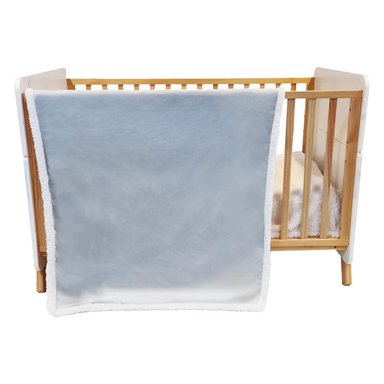MANTA BEBESIT SHERPA GRIS BEBE HIPOALERGÉNICA 91X127 CM - 5