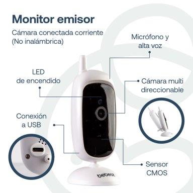 CAMARA MONITOR PORTATIL BEBE LCD 2.4 VISION NOCTURNA BEBESIT BEBESIT - 3