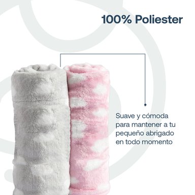 MANTAS BEBESIT ROSA BEBE HIPOALERGÉNICA 100X80 CM PACK X2 - 4
