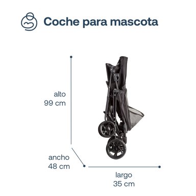 COCHE MASCOTA PLEGABLE PRO PERRO GATO NEGRO BEEPET BEBESIT - 7