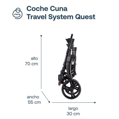 COCHE CUNA BEBESIT TRAVEL SYSTEM QUEST LX NEGRO - 9