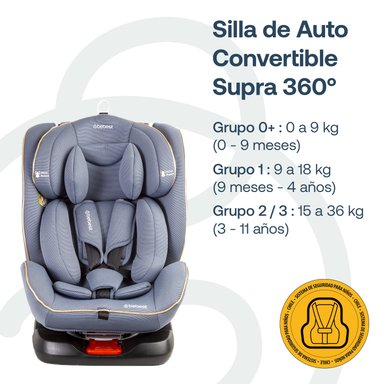 SILLA DE AUTO CONVERTIBLE SUPRA 360° AZUL CLARO BEBESIT - 2