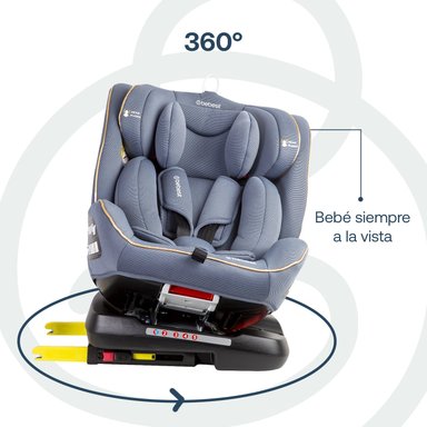 SILLA DE AUTO CONVERTIBLE SUPRA 360° AZUL CLARO BEBESIT - 8