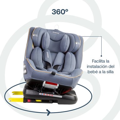SILLA DE AUTO CONVERTIBLE SUPRA 360° AZUL CLARO BEBESIT - 9