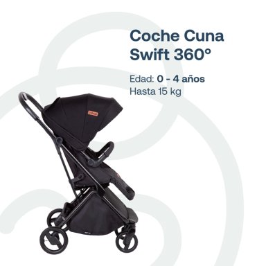 COCHE CUNA TRAVEL SYSTEM SWIFT 360 NEGRO - 2