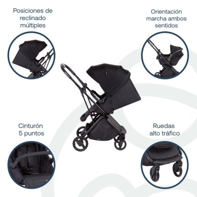 COCHE CUNA TRAVEL SYSTEM SWIFT 360 NEGRO - 3