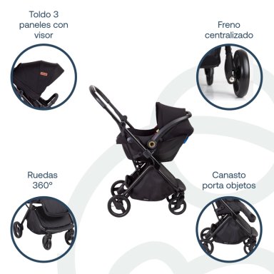 COCHE CUNA TRAVEL SYSTEM SWIFT 360 NEGRO - 4