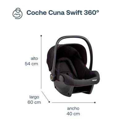 COCHE CUNA TRAVEL SYSTEM SWIFT 360 NEGRO - 7