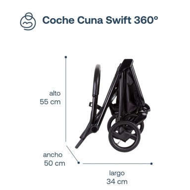 COCHE CUNA TRAVEL SYSTEM SWIFT 360 NEGRO - 8
