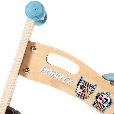 BICICLETA DE EQUILIBRIO APRENDIZAJE MADERA ROBOT CELESTE BEBESIT - 4