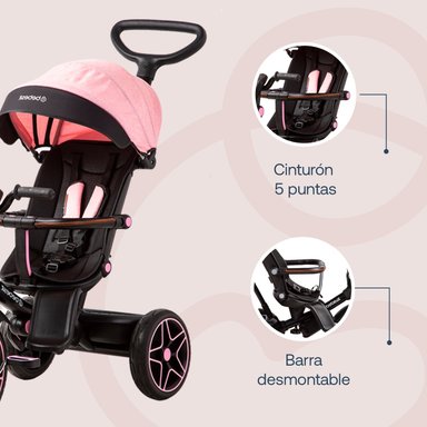TRICICLO INFANTIL EXPLORER ROSADO BEBESIT - 3