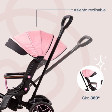 TRICICLO INFANTIL EXPLORER ROSADO BEBESIT - 5