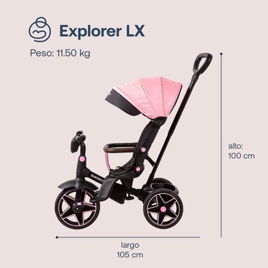 TRICICLO INFANTIL EXPLORER ROSADO BEBESIT - 7