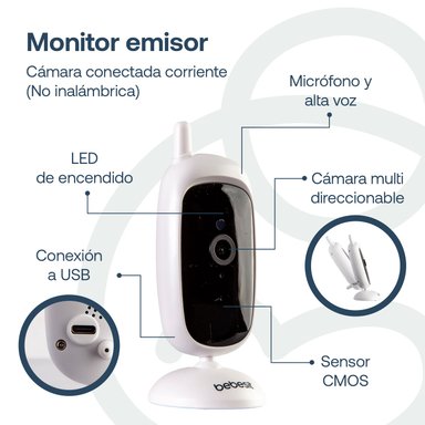 CÁMARA MONITOR PORTATIL BEBE LCD 2.4 VISIÓN NOCTURNA BEBESIT - 7