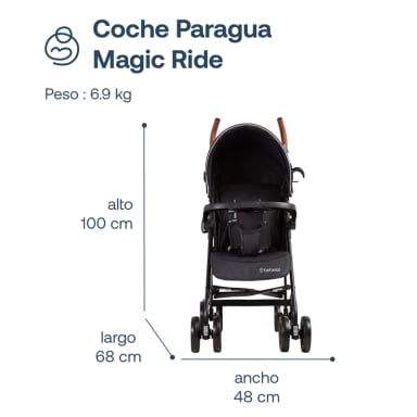 COCHE BEBESIT PARAGUA MAGIC RIDE NEGRO - 7