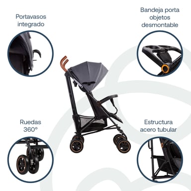 COCHE BEBESIT PARAGUA MAGIC RIDE GRIS - 3