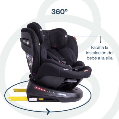 SILLA AUTO BEBESIT CONVERTIBLE ISOFIX SUPRA 360º PREMIUM NEGRO - 7