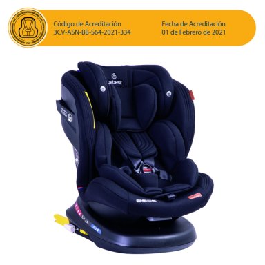 SILLA AUTO BEBESIT CONVERTIBLE ISOFIX SUPRA 360º PREMIUM NEGRO - 9