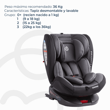SILLA AUTO BEBESIT SATURN DARK GREY GRIS - 3