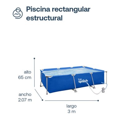 PISCINA ESTRUCTURAL BEBESIT CON FILTROSKIMMER 300X207X65 CM BESPLASH - 6