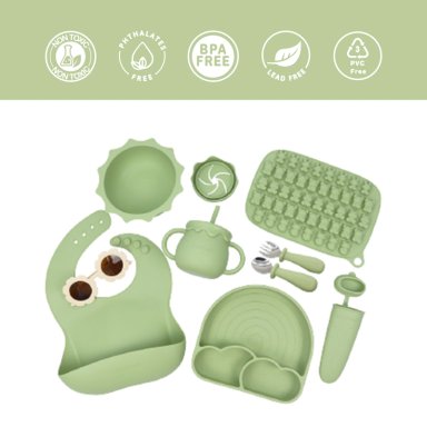 SET BEBESIT ALIMENTACIÓN SUMMER SILICONA VERDE - 8