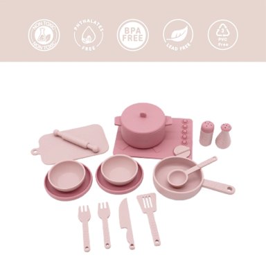 COCINA BEBESIT JUGUETE MONTESSORI SILICONA ROSADO - 7