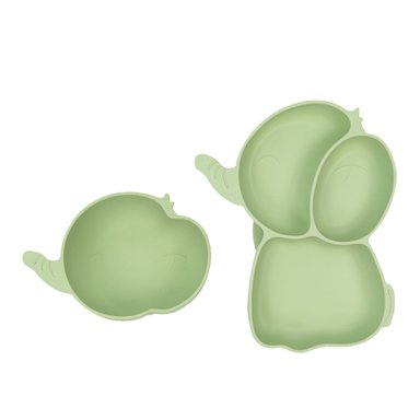 SET BEBESIT ALIMENTACIÓN ELEFANTE SILICONA VERDE - 2