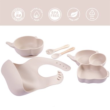 SET BEBESIT ALIMENTACIÓN ELEFANTE SILICONA BEIGE - 3