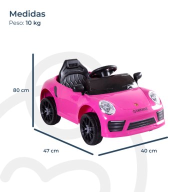 AUTO DEPORTIVO BEBESIT ELÉCTRICO RACE ROSA - 9